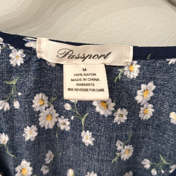 Blue Daisy Ruffle Dress M - Picture 3 of 4